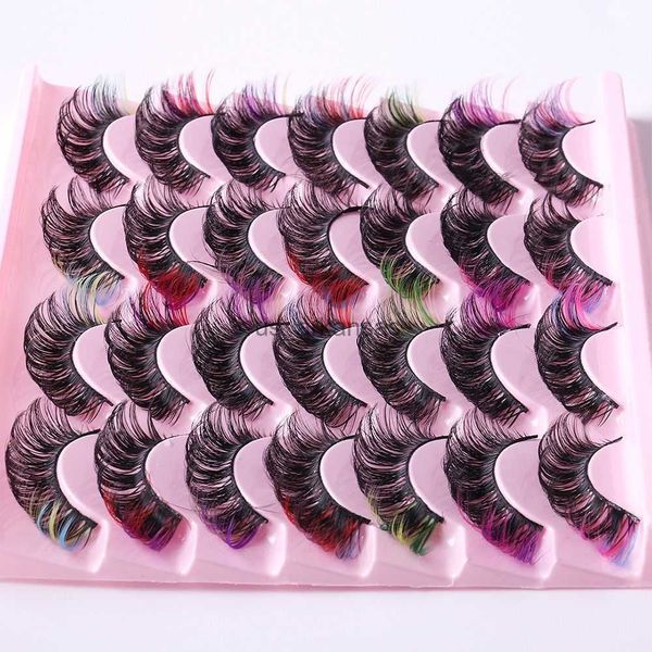 

false eyelashes wispy fluffy russian strip d curl mink lashes colored lashes natural false eyelashes color eyelashes hkd230817
