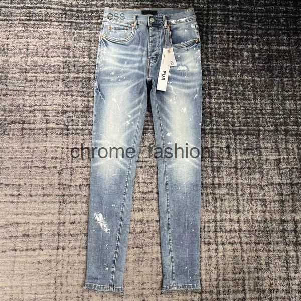 

jeans purple brand designer mens ripped straight regular denim tears washed old long fashion hole stack ksubi 1 1k20, Blue