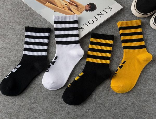 

fashion men women sock cotton luxury stripe designer socks for men new comfortable warm mens socks6084892, Black