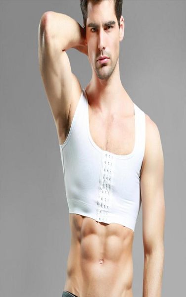 

wholemale control chest bra gynecomastia chest shaper vest men posture corrector compression shirt corset whole223g3493973, Black;brown