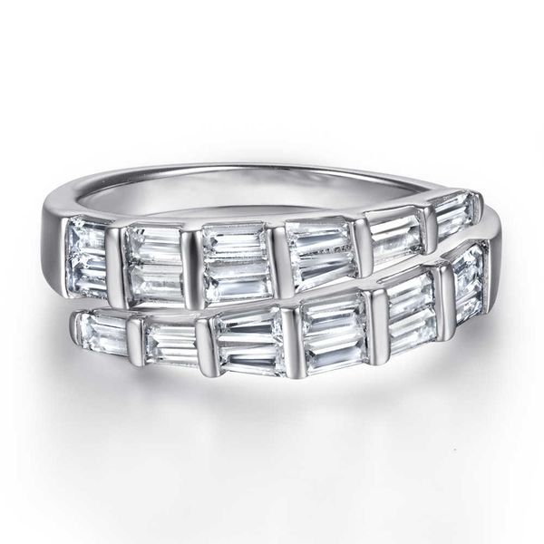 

fashion bvlga jewelry brand designer women's accessories 925 pure silver square diamond snake ring fashion rectangular zircon open ligh