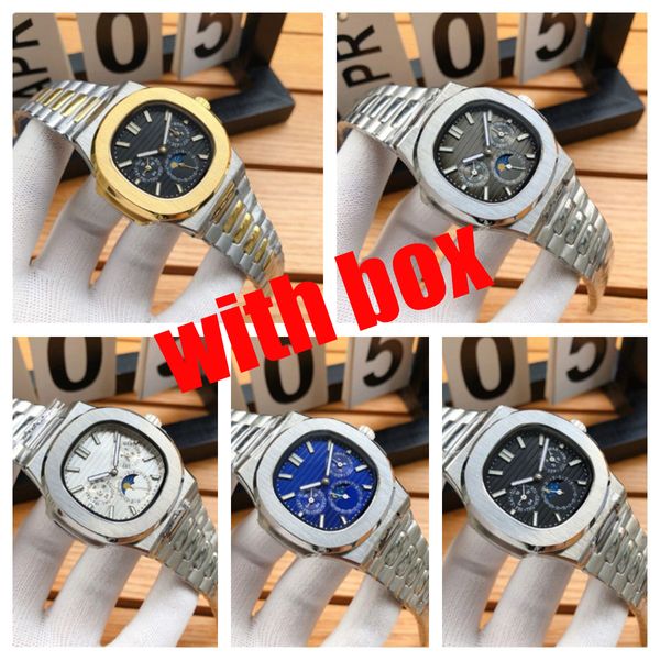 

new watch mens watch automatic robotic watch nautilus multifunctional watch designer limited watch high -quality mens watch 904l stainless s, Slivery;brown