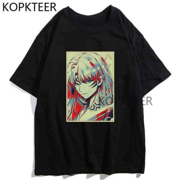 

cool demon sesshomaru inuyasha yokai vintage japanese anime black tshirt harajuku ullzang tshirt funny tees male y2202081950462, White;black