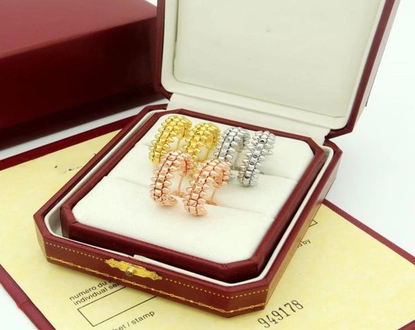 

vintage copper charm earrings clash designer rivet round small loop hoop earrings for women jewelry with box party gift anniversay3483650, Golden