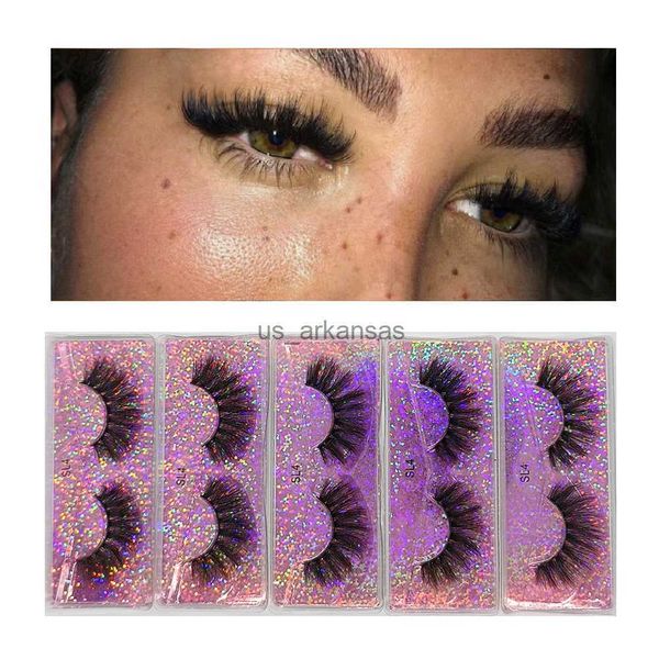 

false eyelashes wholesale 5 pairs 3d mink lashes fluffy soft wispy natural cross eyelash extension reusable lashes in bulk hkd230817