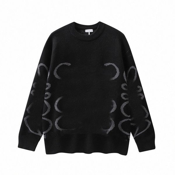 

winter autumn mens sweaters pocker sweater pullover long sleeve printed knitted high street round neck q26v#, White;black