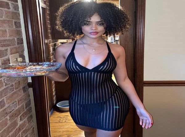 

women039s adjustable spaghetti strap deep v neck sleeveless mesh see through bodycon mini club party dress2561156, White;black