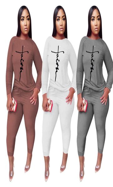 

2021 fall winter plus size women tracksuits fashion casual large letter printed two piece set clothes l4xl7434391, Gray