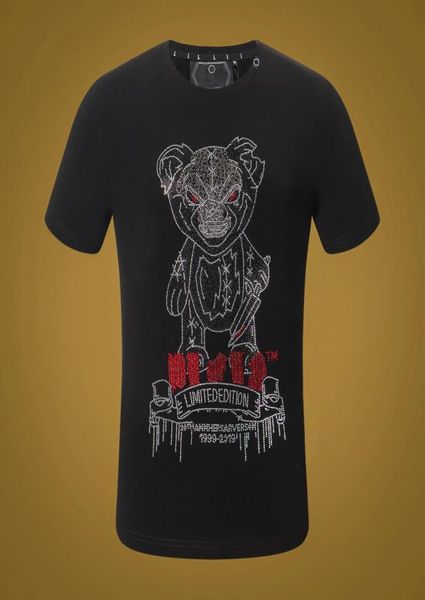 

pleinbrand tshirt skulls shortsleeved tees pp killer teddy bear beach summer style mens black pattern party tshirt1424435, White;black