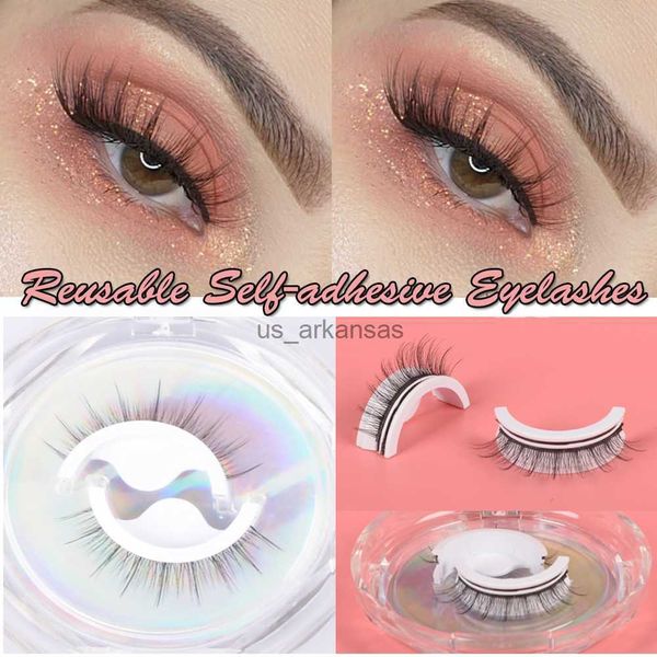 

false eyelashes self adhesive eyelashes fake eyelashes natural 3d mink lashes glue-eyelash no glue needed lashes with adhesive strip hkd2308