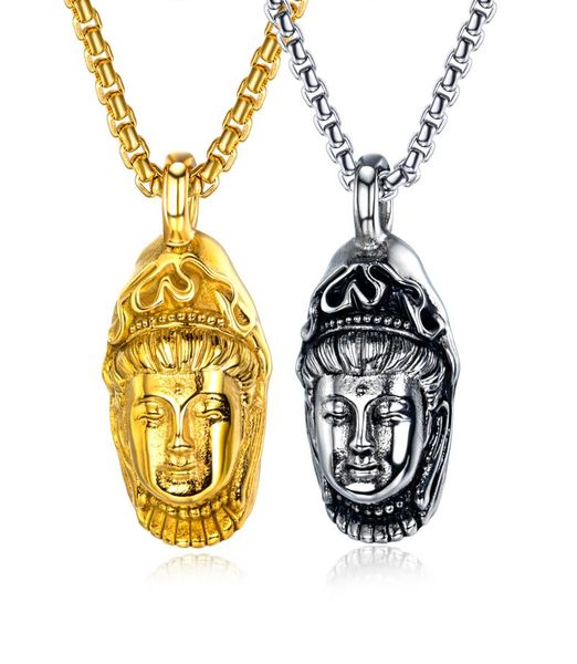 

stainless steel meditation buddha pendant necklace for mens boys necklace chain set religous jewelry for mens boys perfect gifts5083638, Silver
