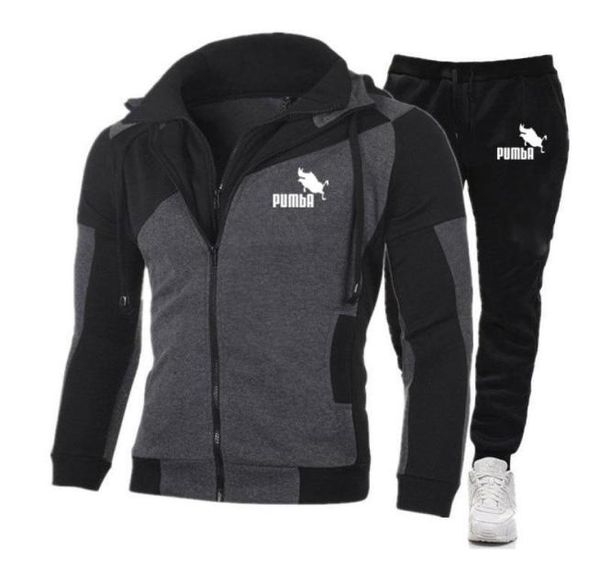 

men039s tracksuits men39s funny pumba print sportswear casual jogging sports zipper hoodies pullover fashion sw5362391, Gray