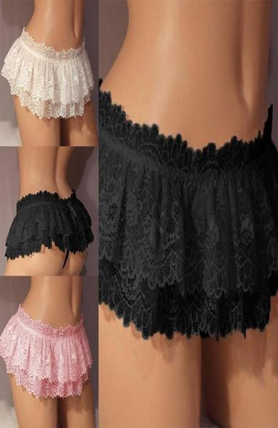 

women's panties sissy lace briefs mens ruffled thongs mini skirt dress costume panty gay male underwearwomen's6919062, Black;pink