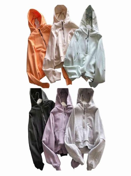 

color women's jackets yoga wear scuba oversized half-zip fu zip hoodie hoodies & sweatshirts version 002850, Black;brown