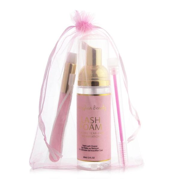 

60ml eyelash shampoo grafting eyelashes gentle cleansing mousse foam no stimulation makeup clean eye lash extension glue with brus1687010