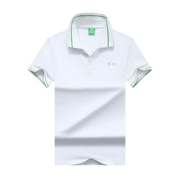 

boss mens polo shirt fashion mens t-shirt luxury polo collar pure cotton breathable boss business shirt m-xxxl, White;black