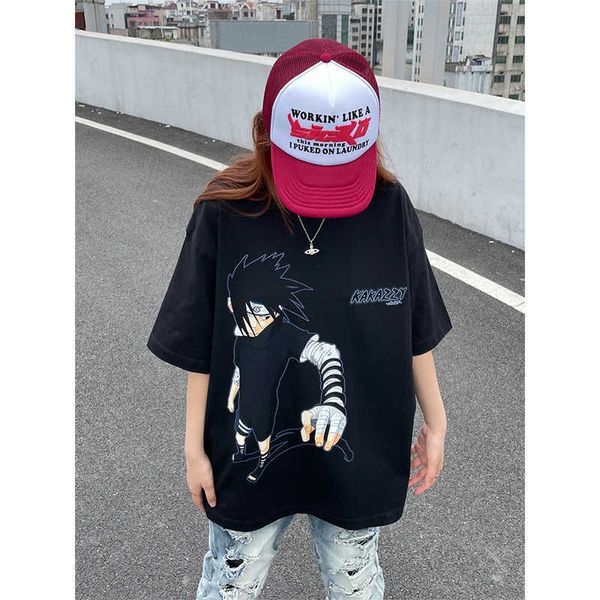 

kakazzy short sleeve t-shirt men's american heavyweight clothing hip hop men's and women's summer fashion brand cartoon pure, White