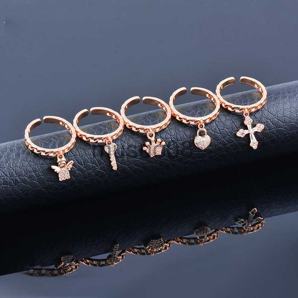 

band rings sinleery chic cubic zirconia cross key love heart crown angel pendant rings gold silver color rings for women jewelry zd1 ssk j23