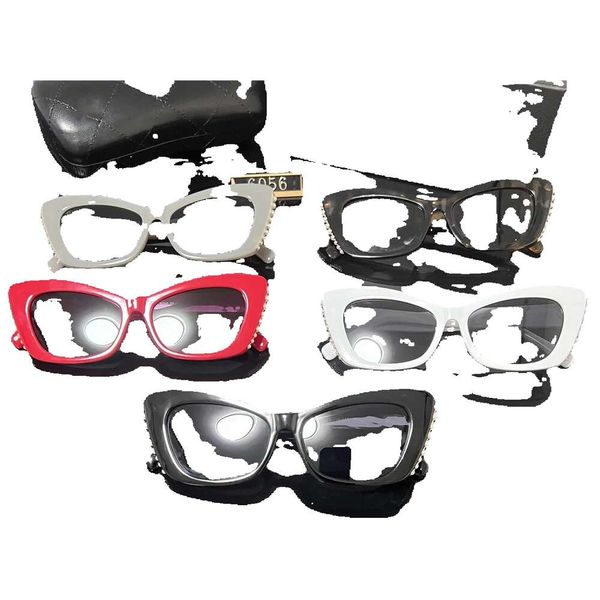 

ch6056 designer sunglasses for women summer beach channel uv400 black lens channel sunglasses fashion men lentes de sol pearl glasses, White;black