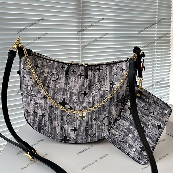 

23ss womens luxurys designers totes bag loop handbags shouder crossbody denim grey flower handbag pouch purse original metal messenger bag 3