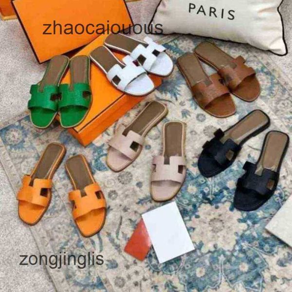 

fashion shoes slippers h slipper 2023 designer oran women sandals classic genuine leather summer flat slides ladies beacsandal to v7qt