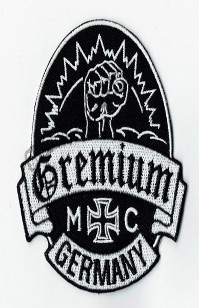 

personality gremium germany embroidered iron on patch iron on sew on motorcyble club badge mc biker patch whole 6585074, Black
