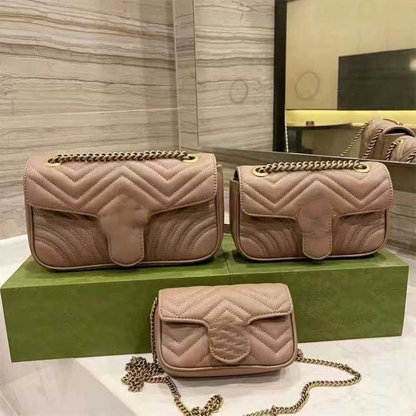 

famous brand women shoulder bag leather chain double gs bag cross body pure color womens handbag crossbody bag purse leather hearts shoulder