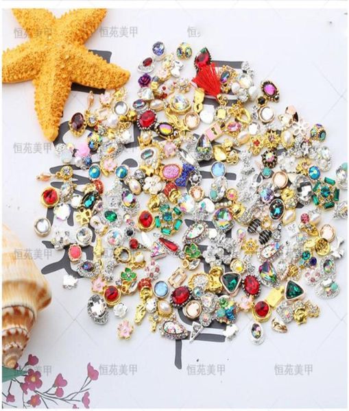 

mixed nail stickers nail art 3d alloy metal pearl crystal tassels decoration diamond cellphone rhinestone glitter charms jewelry c8266381, Silver;gold
