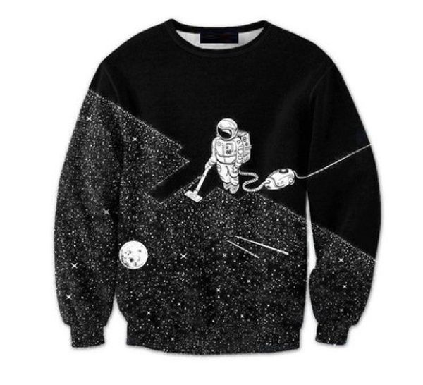 

men 3d sweatshirts space vacuum cleaner robot 3d print fashion jumpers pullovers streetwear tracksuit hoody quality 1499702, Black