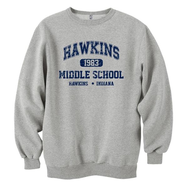 

whole the hawkins middle school long sleeve combo cotton 100 casual fleece sweatshirt men long hoodies men pullover3351990, Black
