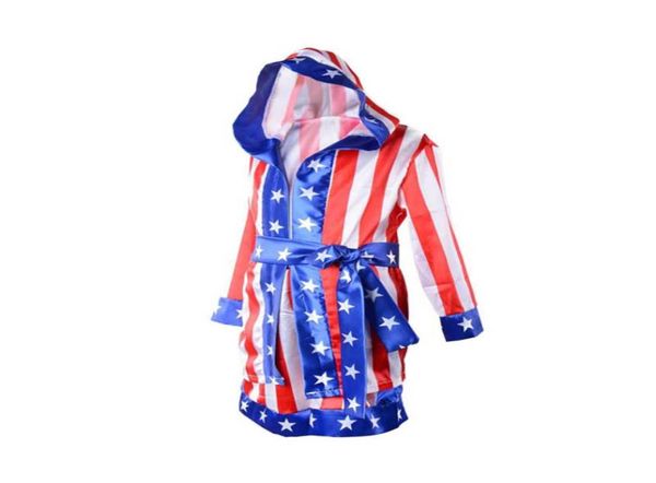 

boy boxing costume kids rocky balboa robe movie apollo cospla american flag patternitalian stallion halloween mascot costume for 2817470, Red;yellow