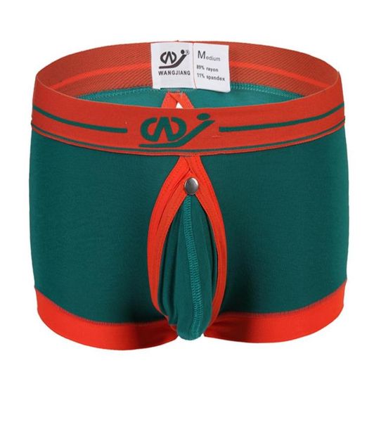 

novelty gay tback boxershorts open button hole boy erotic male panties shorts u convex pouch underpants men boxer underwear 6587112, Black;white