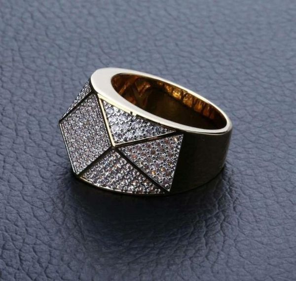 

iced out rings for men hip hop luxury designer mens bling diamond argyle ring 18k gold plated wedding engagement gold ring jewelry6837269, Golden;silver