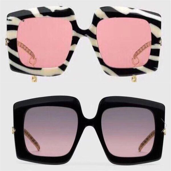 

2021 sunglasses classic big frame metal magic exquisite pendant designer sun glasses 0722s sunglassess for woman in original box281s, White;black