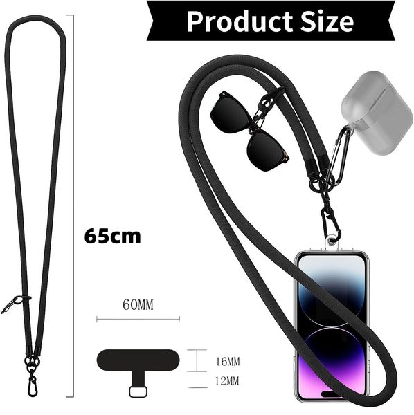 

japanese mobile phone lanyard mobile phone strap lanyard solid camera strap, Black