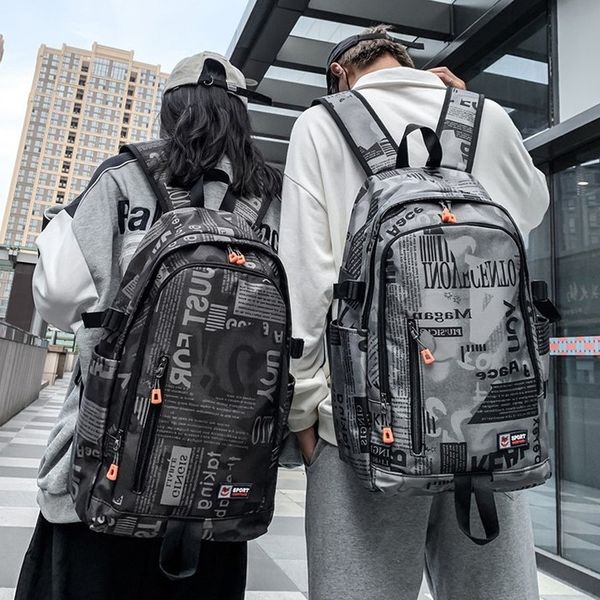 

school bags college student trend backpack multilayer design outdoor travel rucksack couple lapbag campus schoolbag 230817