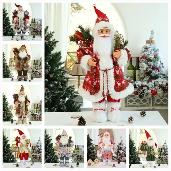 

Christmas Decorations 40 Style Doll 30CM Santa Claus Elk Snowman Year 2023 Merry for Home Ornaments Natal Navidad 221124