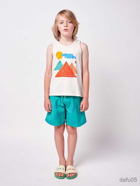 

tank 2022 summer kids tank boys t shirts sleeveless girls baby clothing r230817, Blue