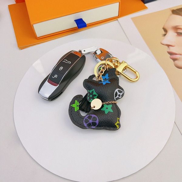 

keychains designer portachiavi cute cat pendant keychain bag pendant polyester fiber filler pu car pendant pendant t25c#, Silver