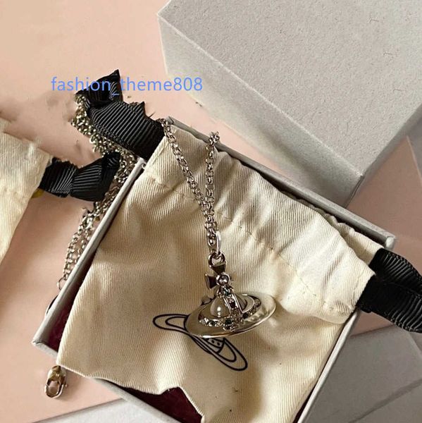 

designer brand pendant necklaces letter vivian chokers luxury women fashion jewelry metal pearl necklace cjeweler westwood 76sddsds34, Silver
