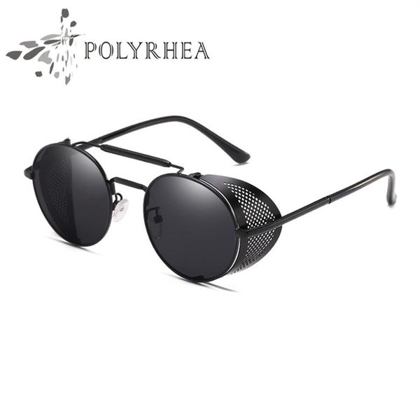 

2021 round sunglasses vintage retro mirror sun glasses gold and black women with box283s, White;black
