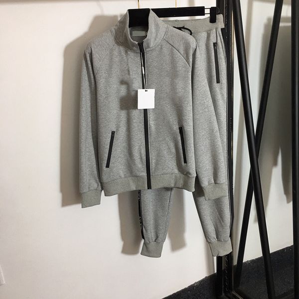 

classic jackets pants luxury sport tracksuit men women cotton coat pants zipper cardigan coat tracksuits, Black