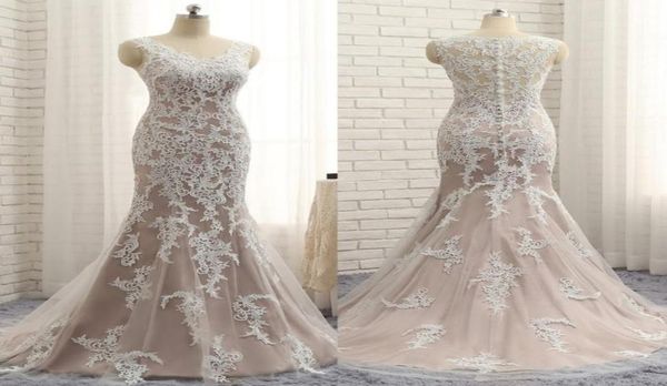 

new coming spring v neckline long mermaid evening dress with white lace applique nude prom dress7952559, Black