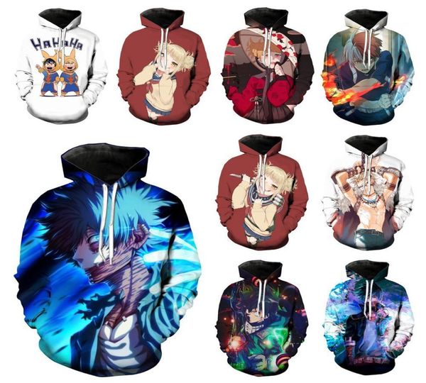 

my hero academia hoodies new men women dabi sweatshirt 3d print fashion anime long sleeve hip hop street harajuku pullover c001 y29602725, Black
