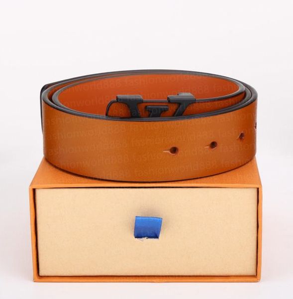 

3.8cm designer belt women's men's belt cowhide 44 styles simple atmosphere fashion casual belt link 1, Black;brown