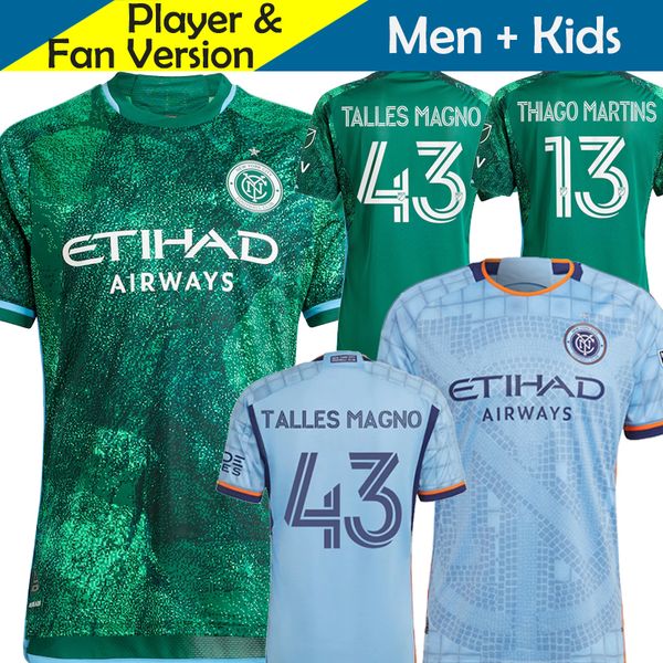 

23/24 new york city fc soccer jerseys blue nycfc 2023 player version 23 24 mls football shirt kids kit home away third 3rd thiago s.rodrigue, Black;yellow
