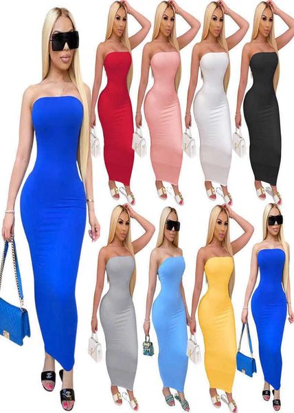 

summer dresses women solid color long maxi dresses off shoulder breast wrapped fashion sleeveless open back4290151, Black;gray