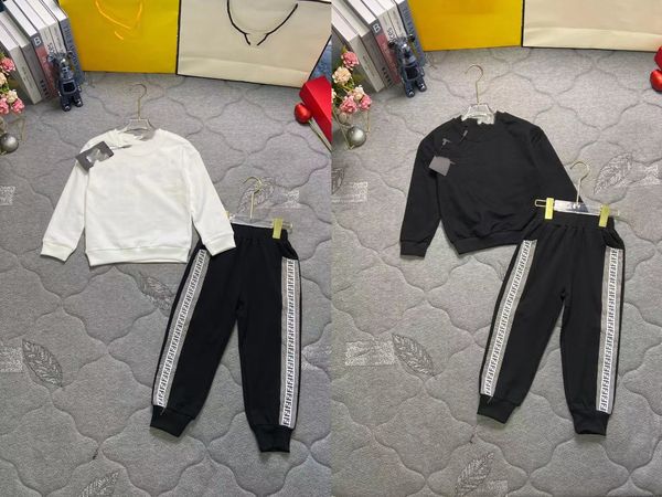 

clothing sets kid girl white korea style fashion designer baby boy black boutique clothes set 100-150cm wholesale 2023