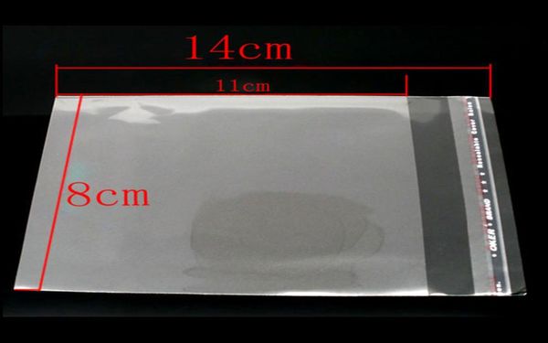 

8seasons 200 clear self adhesive seal plastic bags 14x8cm b086763065292, Pink;blue