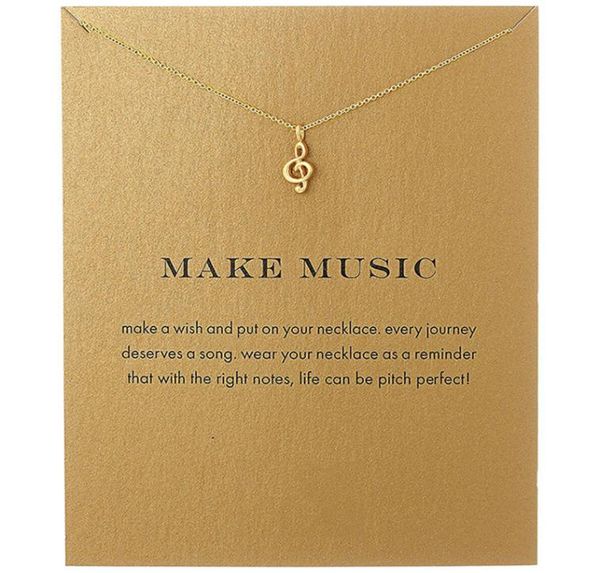 

fashion musical note pendant necklace women minimalist clavicle chain statement choker necklaces valentine039s day gift card9601938, Silver